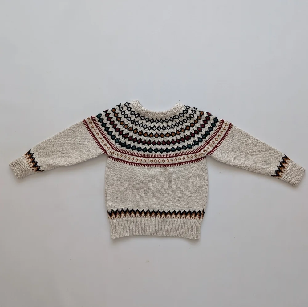 GAP Toddler Crew Neck Knit Sweater With Fair Isle Pattern
